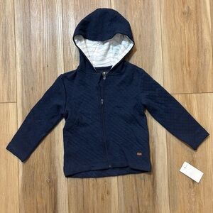 NWT 7 For All Mankind Quilted Navy Hoodie